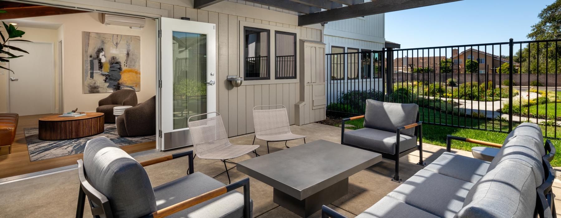 outside social area with seating