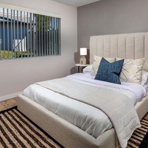 a bed in a room